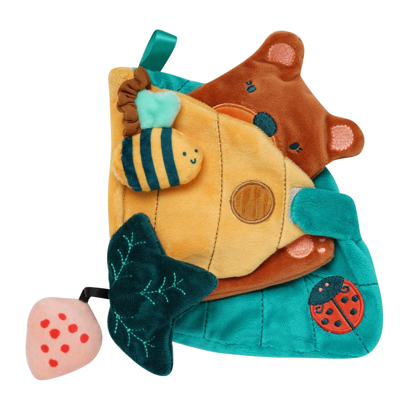 Manhattan Toy Happy Hive Soft Sensory Book – Crinkle & Texture Activity Book for Babies