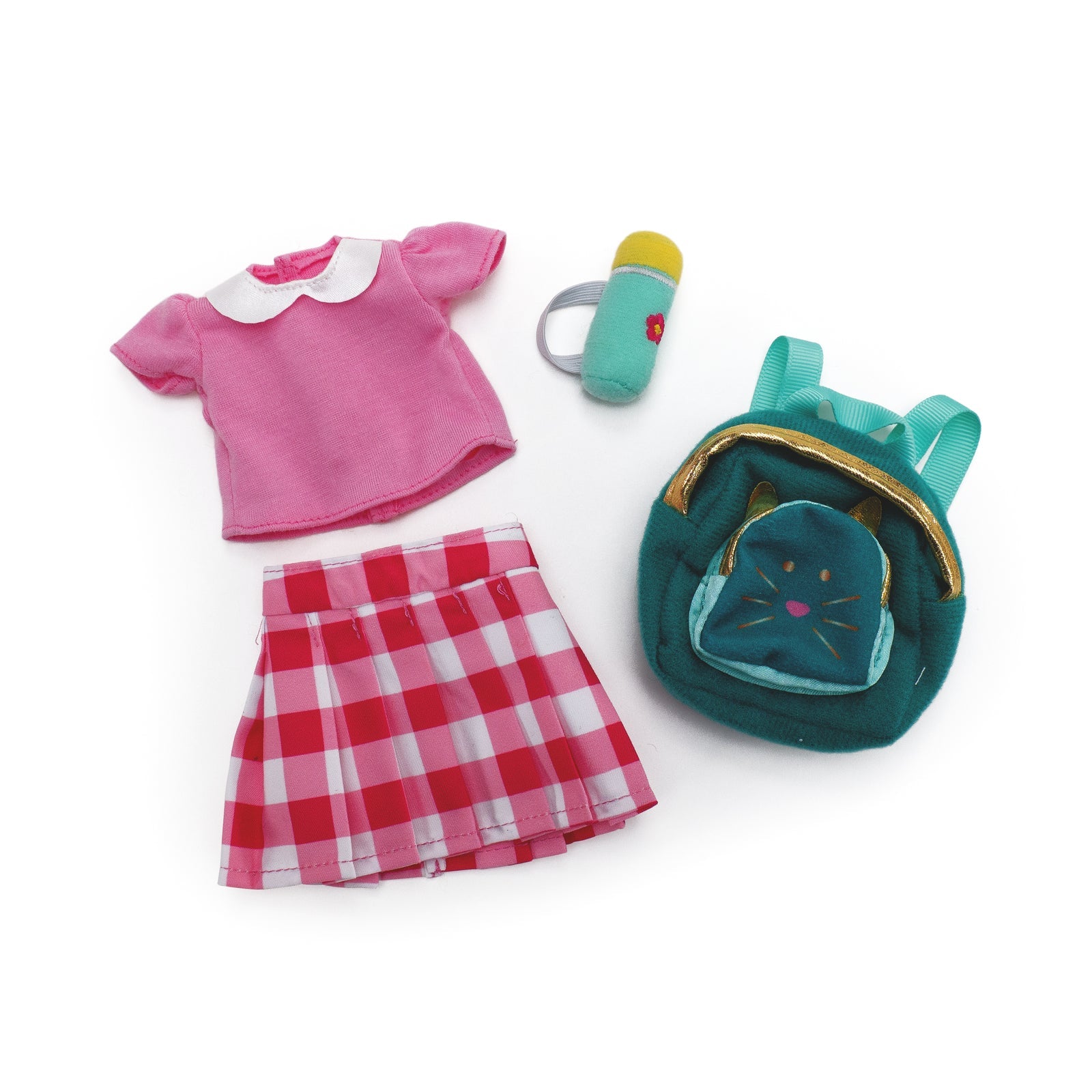 Manhattan Toy Groovy Girls Honor Roll Ready Doll Outfit – 4-Piece School Set with Backpack & Water Bottle for 13" Groovy Girls Dolls (Ages 3+)