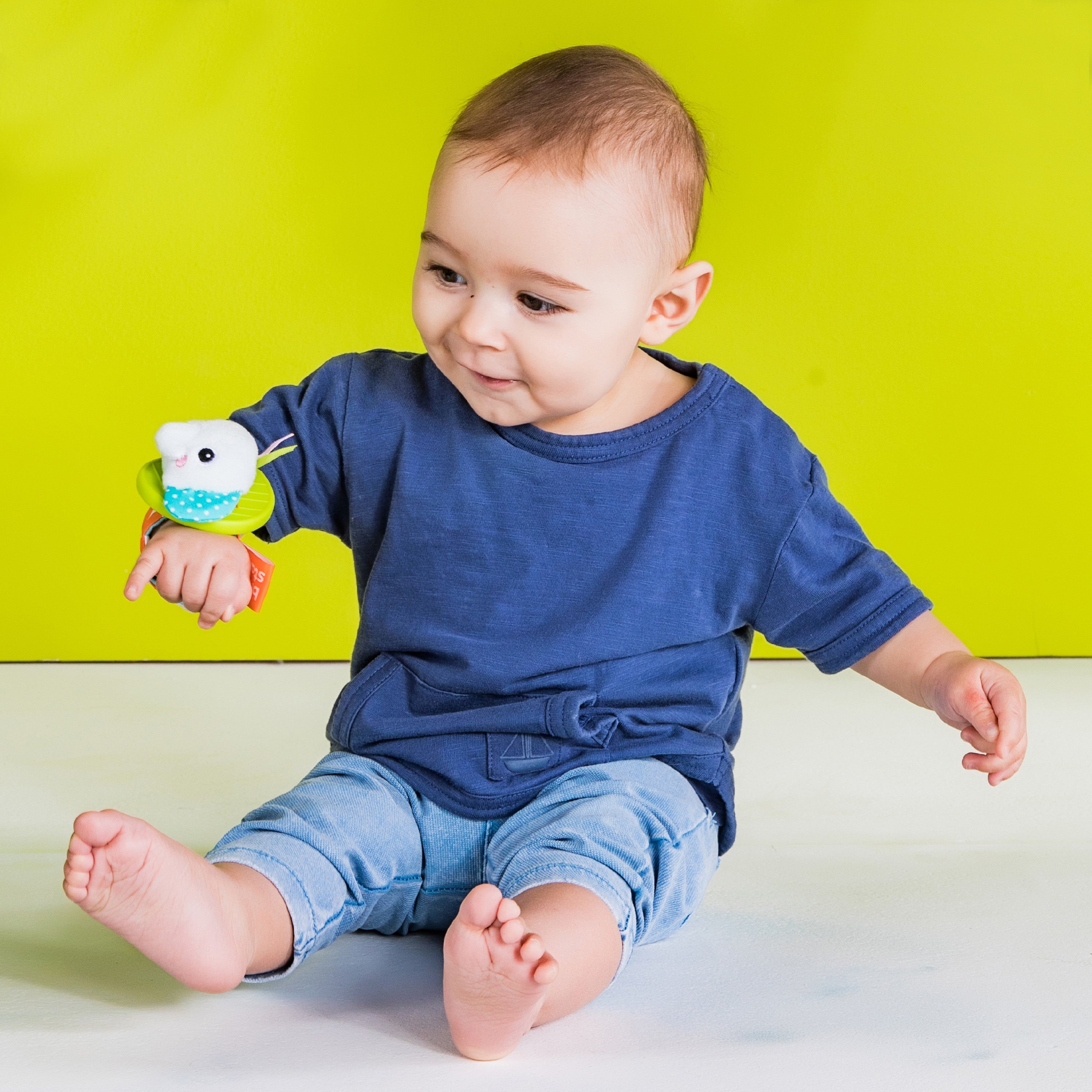 Bright Starts Rattle & Teethe Wrist Pals Toy - Monkey & Elephant