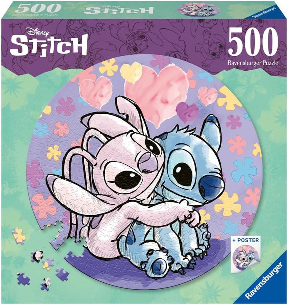 Stitch 500 Piece Round Puzzle