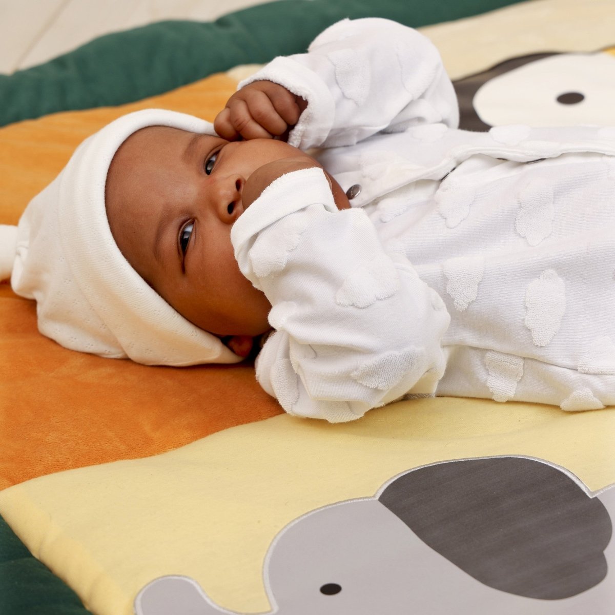 Little Big Friends Patchwork Jungle Playmat – Large Quilted Baby Activity Playmat (Ages 0+)
