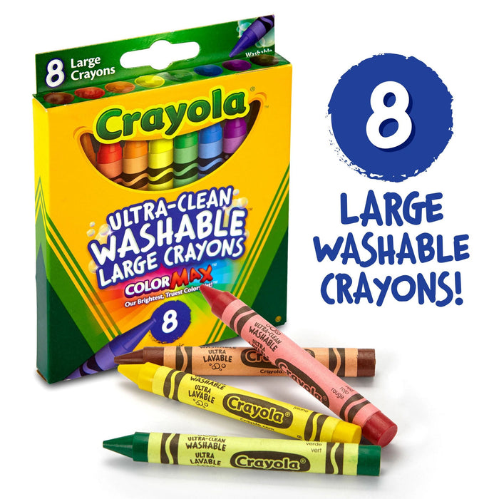 Crayola Ultra-Clean Washable Large Crayons, 8 Count