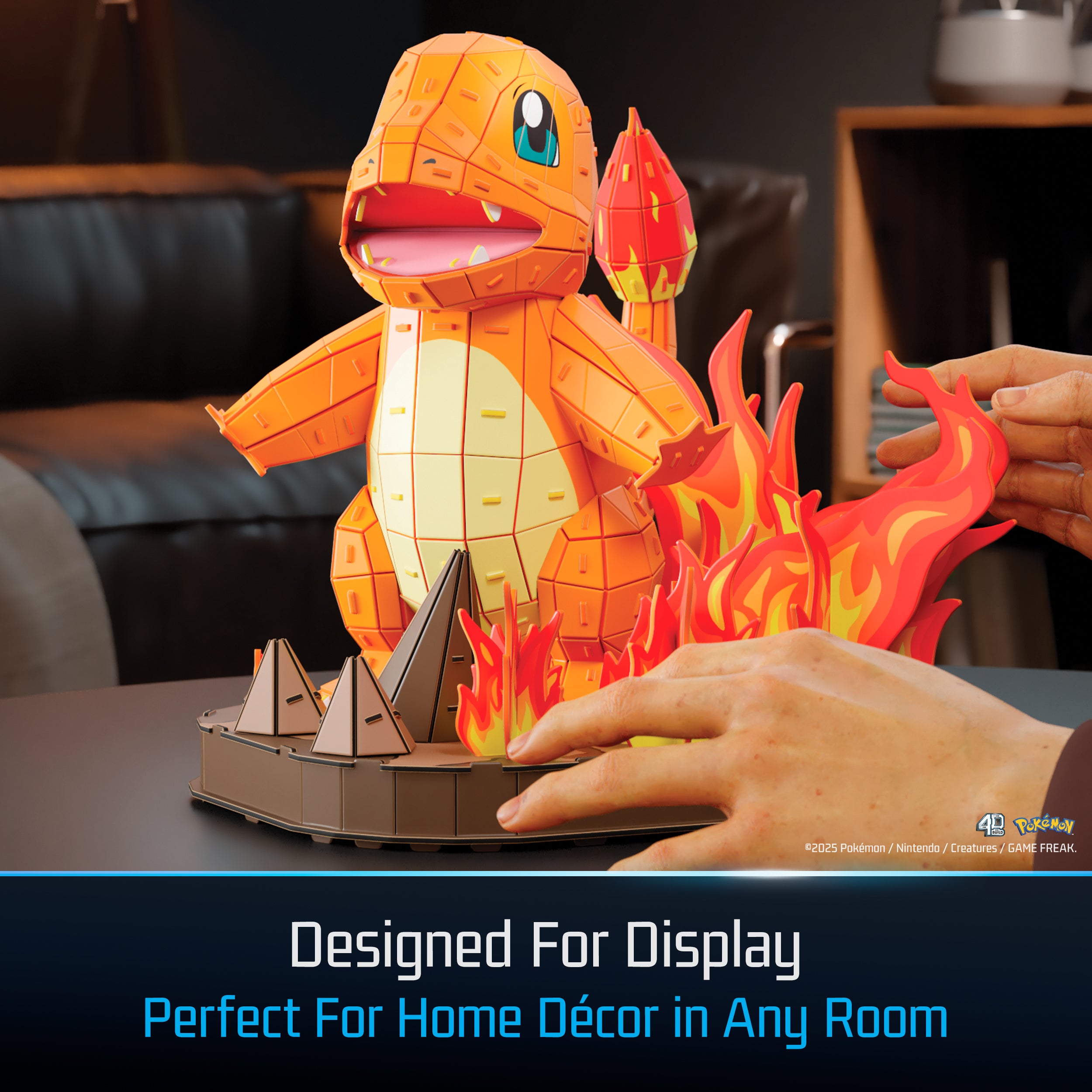 Spin Master 4D Build Pokémon 3D – Charmander 241-Piece Kanto Starter 3D Model Kit Desk Décor (Ages 12+)