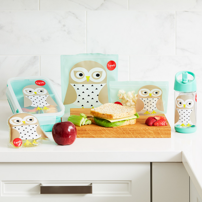 3 Sprouts Water Bottle - Owl