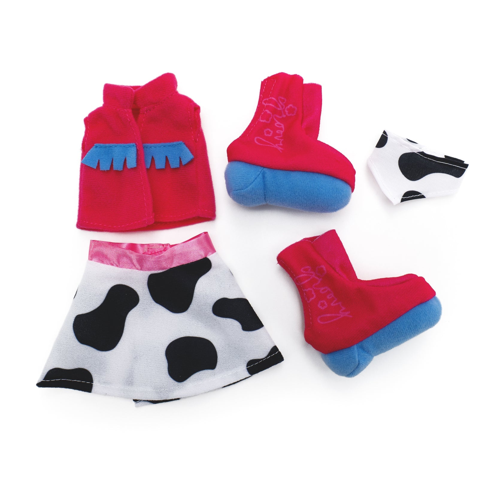 Manhattan Toy Groovy Girls Rockin' Rodeo Doll Outfit – 5-Piece Western Set with Cow-Print Skirt, Boots & Bandana for 13" Groovy Girls Dolls (Ages 3+)