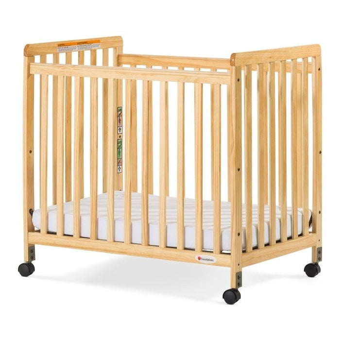 SafetyCraft Compact Fixed-Side Crib with Adjustable Mattress Board, Clearview