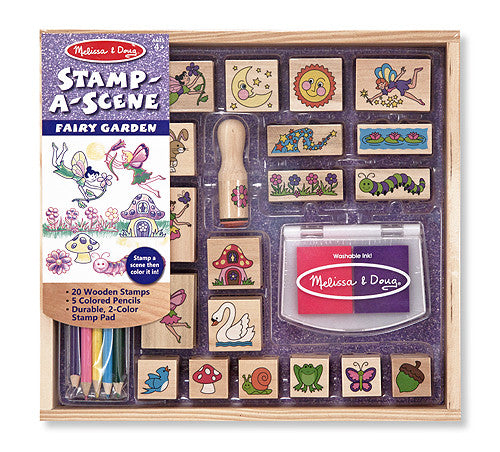 Melissa & Doug Melissa & Doug Stamp Set: Stamp-A-Scene Fairy Garden —  Bright Bean Toys