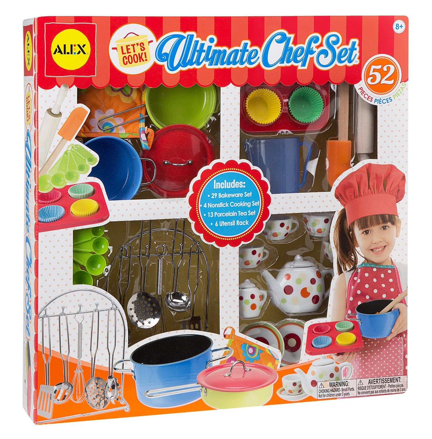 Kids Baking Set Cooking Apron - 13 Piece Children Kitchen Bake Playset  Accessories for Girls Toddlers Child Includes Chef Hat, Apron, Cupcake  Mold. 