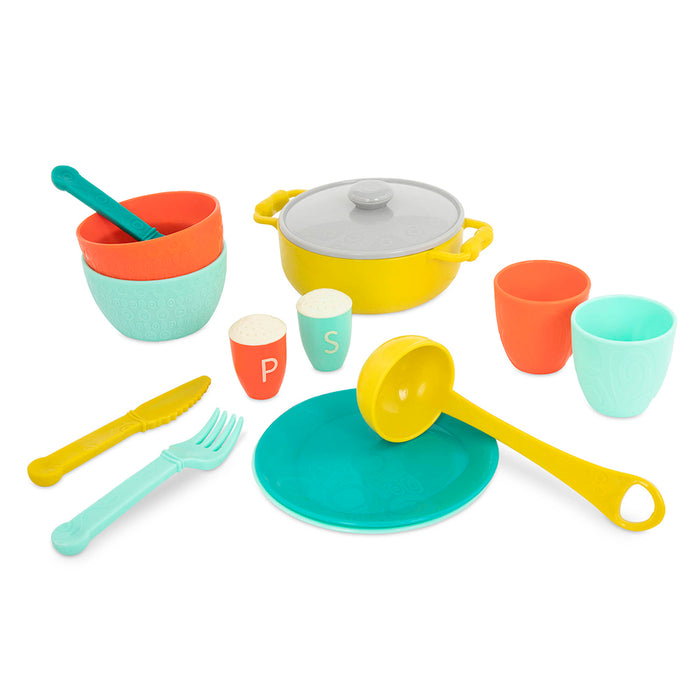 Cooking Fun Mini Plastic Kitchen Cooking Play Set Utensils Multi Colors and  Size