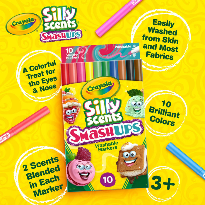 Crayola Slim Silly Scents Smash Up Markers (10 Count)