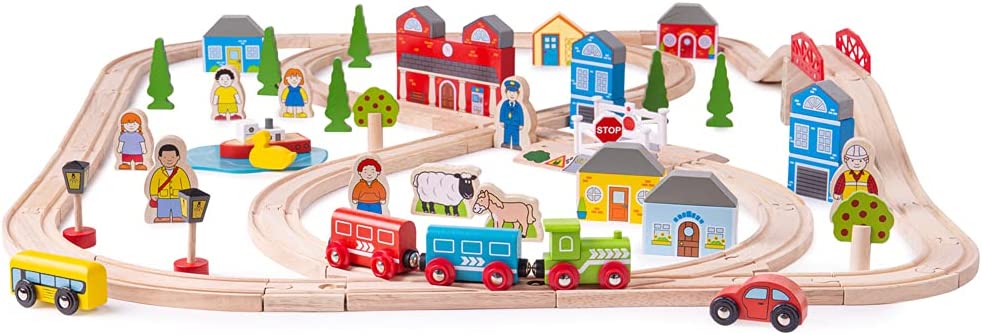Bigjigs Town and Country Train Set