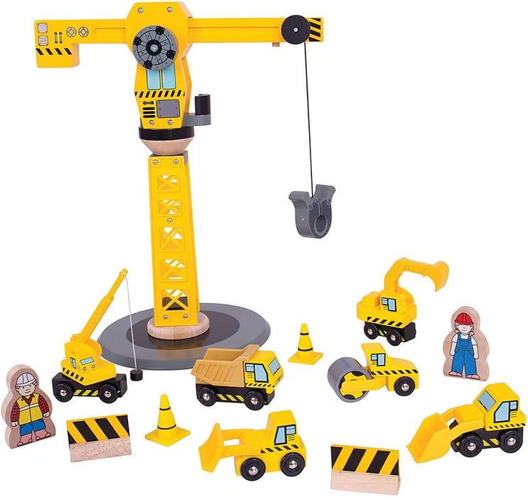 Bigjigs Big Crane Construction Set — Bright Bean Toys