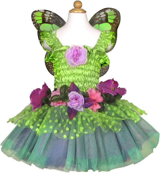 Fairy Blooms Deluxe Dress & Wings, Green, Size 3-4
