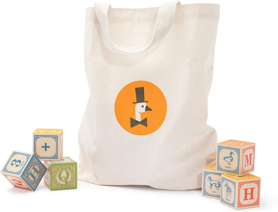 Uncle Goose Classic ABC Blocks with Canvas Bag