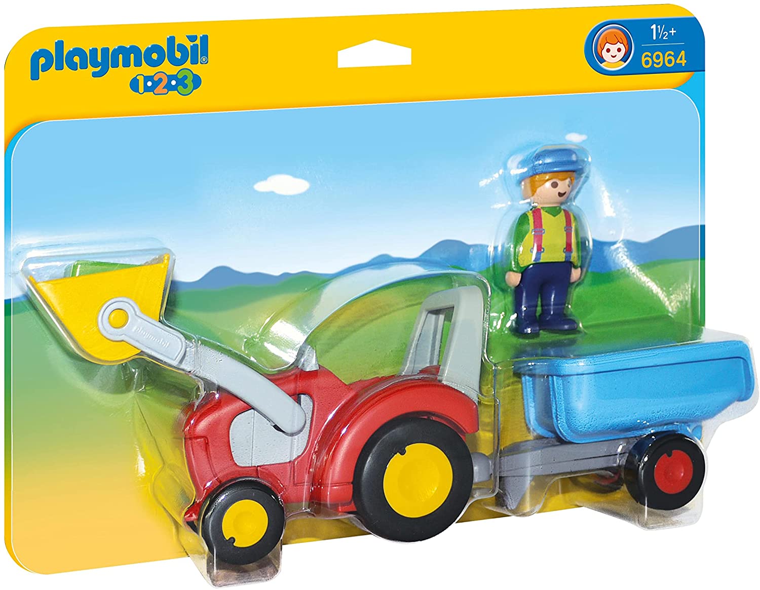 Playmobil 1.2.3 Tractor with Trailer — Bright Bean Toys