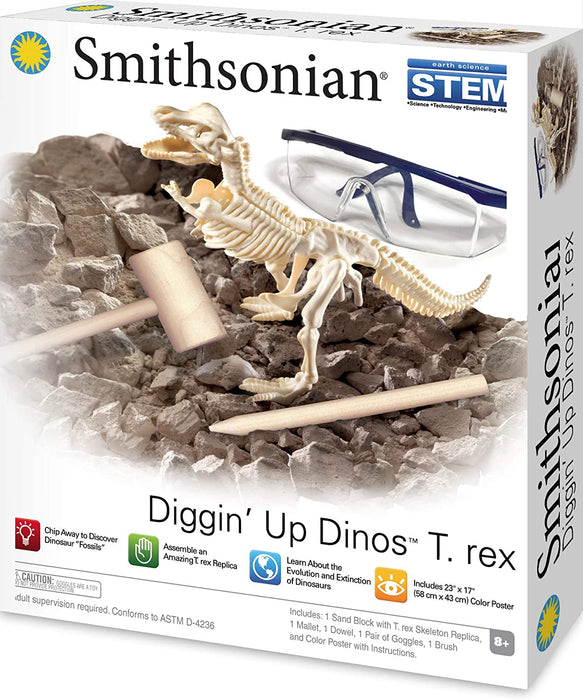 NATIONAL GEOGRAPHIC Dinosaur Dig Kit - Fascinating Excavation Kits for Kids  with Replica T-Rex Tooth and Genuine Dino Poop Fossil | STEM Educational
