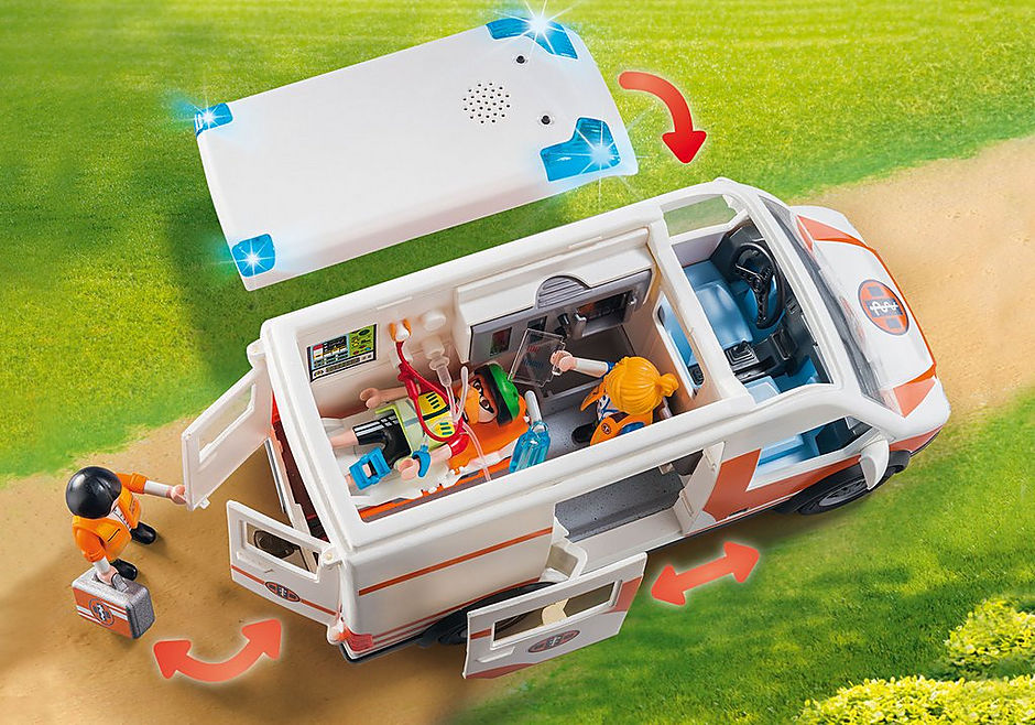 Split Kwestie bord Playmobil Ambulance with Flashing Lights — Bright Bean Toys