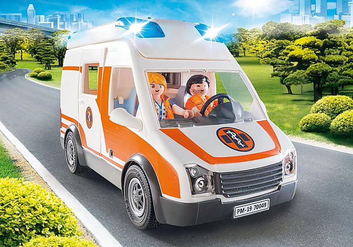 New Playmobil City Life Rescue 6685 Lights & Sounds Medic Ambulance Van Toy