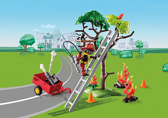 Playmobil Duck On Call - Fire Rescue Action Cat Rescue — Bright Bean Toys