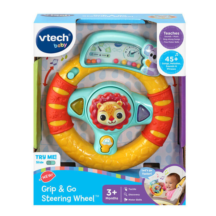 Bright Starts Lights and Colors Driver Toy Steering Wheel with Car Sounds  for Pretend Play - Green, 6 Months and up
