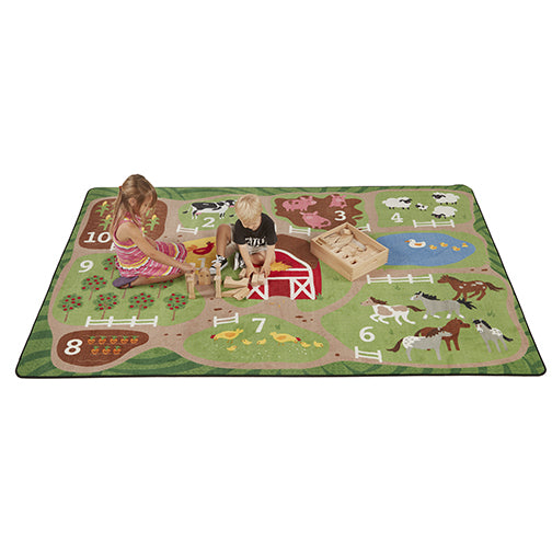 Count the Farm Activity Rug - 6ft x 9ft Rectangle