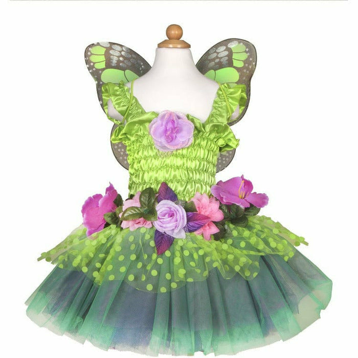 Fairy Blooms Deluxe Dress & Wings, Green Size 5-6