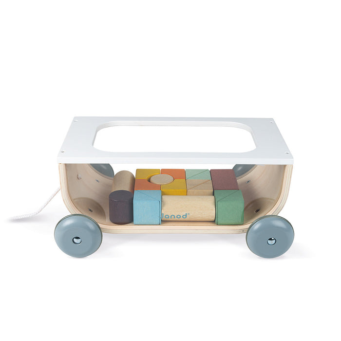 Janod Sweet Cocoon Cart with Blocks